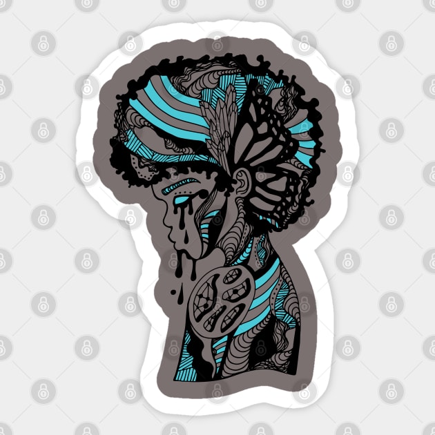 Blue Grey Beauty In struggle Sticker by kenallouis